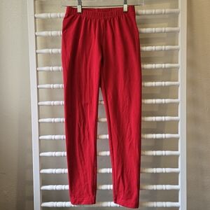 Hanna Anderson Girls Bright Red Leggings Size 12